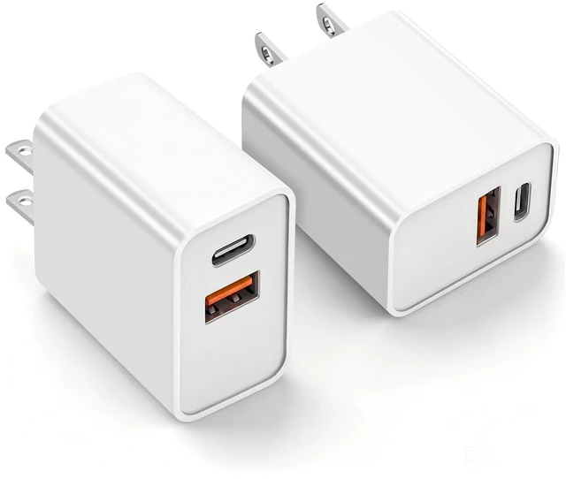 Main image of iPhone 17/16 Charger Block 2Pack 20W Dual Port PD Fast USB C Wall Charger Adapter + USB A Quick Charging Brick Plug Compatible with iPhone Air/17/16/15/14/13/12/11/Pro Max/Plus/XS/XR/X iPad AirPods