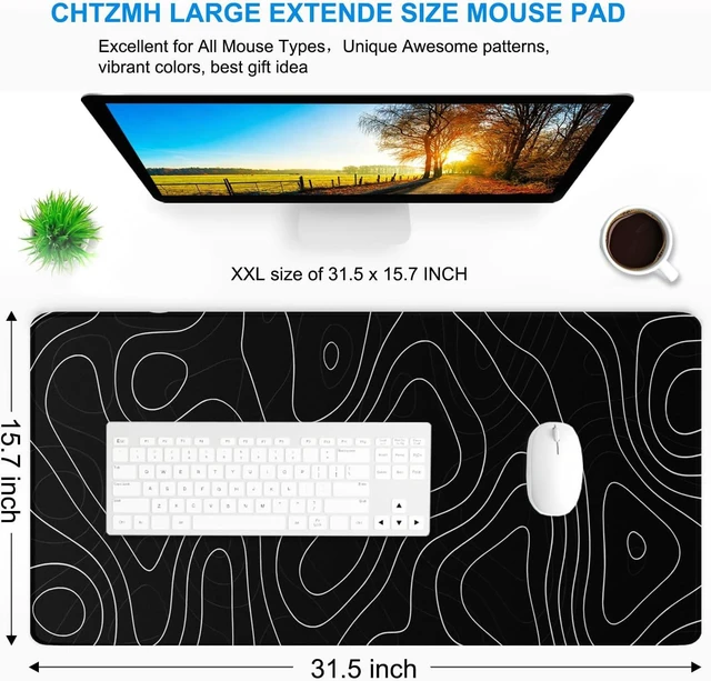 Alt view image 2 of 7 - Mouse Pad Gaming 31.5 x 15.7 Large Extended Mousepad with Stitched Edge