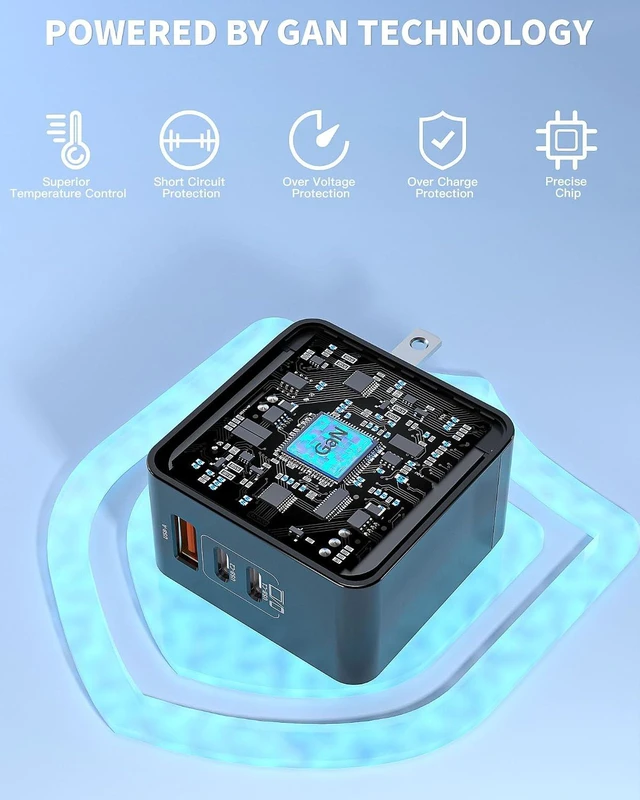Alt view image 4 of 7 - 65W USB C Charger 3 in 1 Foldable Macbook&iPhone Charging Block with Cable
