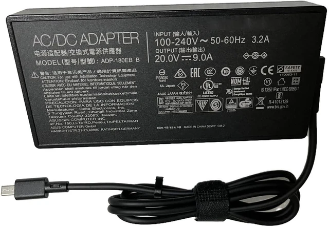 Alt view image 2 of 5 - New 20V 9A AC Adapter ADP-180TB K Compatible for Zephyrus GA403UV-BS92-CB