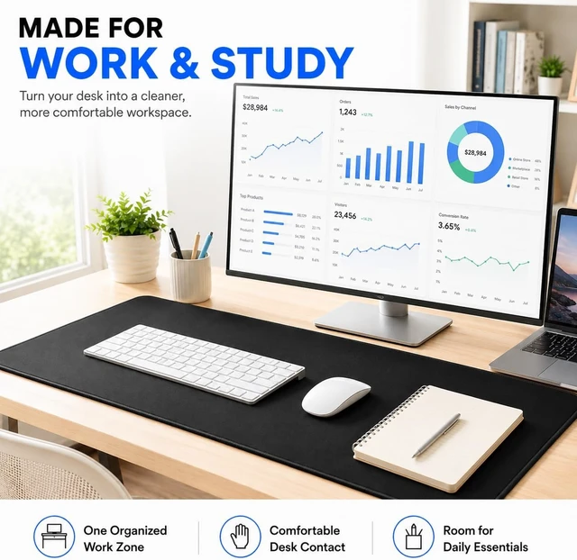 Alt view image 4 of 7 - Large Mouse Pad 31 x 12 in XL Gaming Desk Mat for Keyboard & Mouse