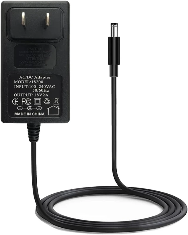 Main image of 18V 2A 36W AC/DC Power Supply Adapter Wall Center Positive DC Plug 5.5x2.1mm 5.5mmx2.5mm Compatible for 18 Volt 1A 1.1A 1.2A 1.3A 1.4A 1.5A 1.6A 1.7A 1.8A 1.9A 2A 1000mA~2000mA Equipment (6 ft)