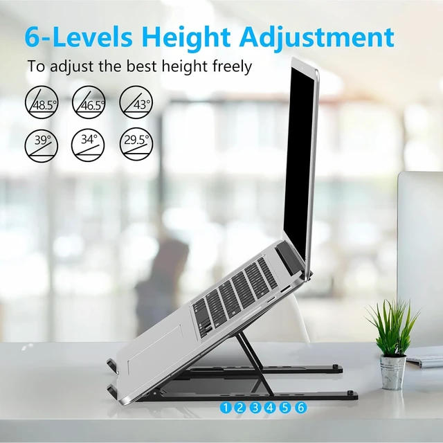 Alt view image 3 of 7 - Adjustable Laptop Stand Portable Laptop Riser for Desk