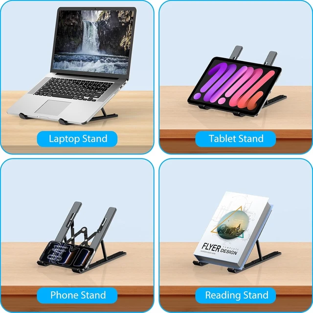 Alt view image 6 of 7 - Adjustable Laptop Stand Portable Laptop Riser for Desk
