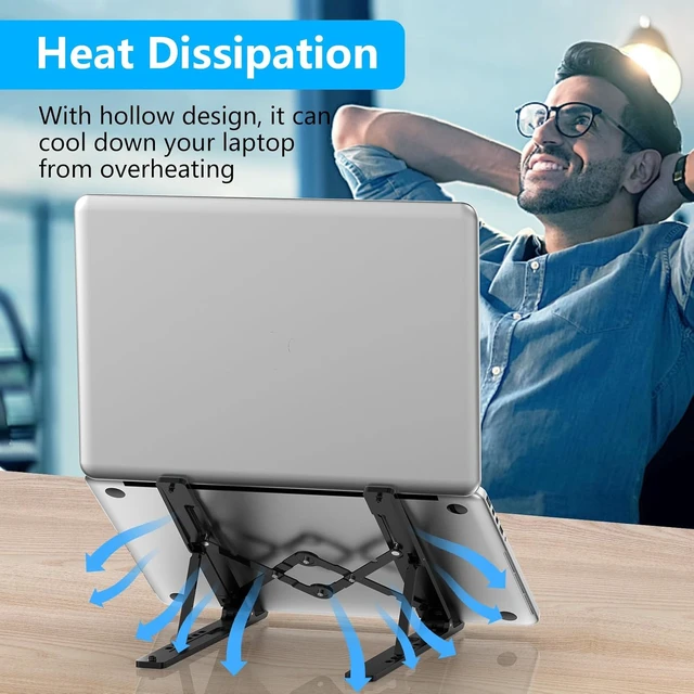 Alt view image 7 of 7 - Adjustable Laptop Stand Portable Laptop Riser for Desk