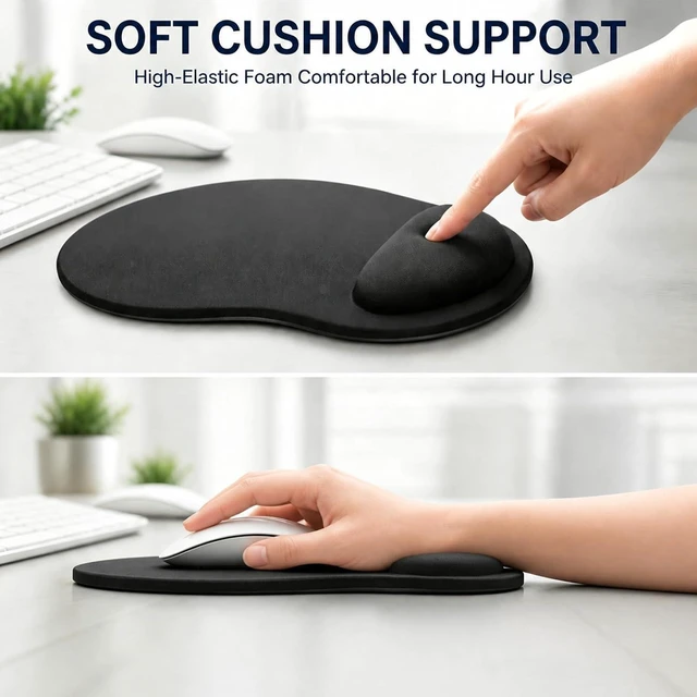 Alt view image 4 of 7 - Mouse Pad Mousepad with Wrist Rest Comfort Mousepad with Wrist Support-Non-Slip Mouse Mat and Wrist Rest for Home Office Laptop Computer Desk