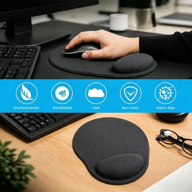 Alt view image 6 of 7 - Mouse Pad Mousepad with Wrist Rest Comfort Mousepad with Wrist Support-Non-Slip Mouse Mat and Wrist Rest for Home Office Laptop Computer Desk