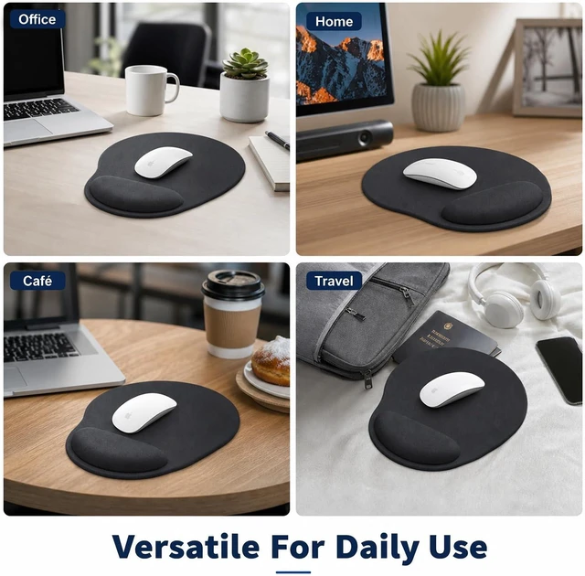 Alt view image 7 of 7 - Mouse Pad Mousepad with Wrist Rest Comfort Mousepad with Wrist Support-Non-Slip Mouse Mat and Wrist Rest for Home Office Laptop Computer Desk