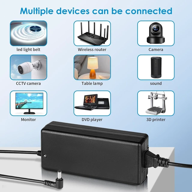 Alt view image 7 of 7 - 24V 8A Power Supply Adapter 100-240V AC to DC 192W Max Converter