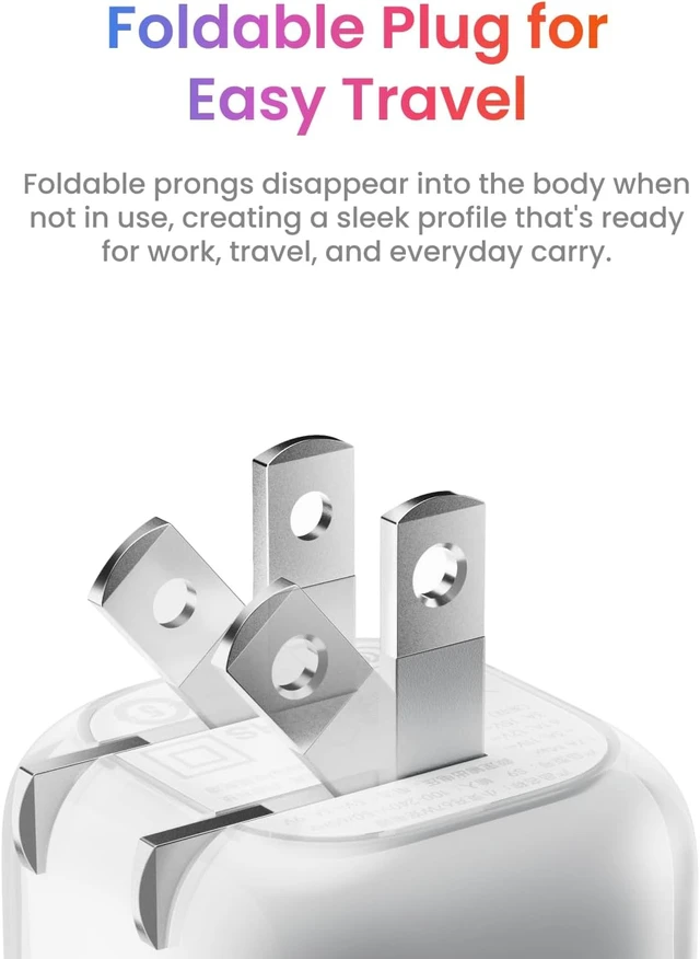 Alt view image 4 of 7 - SHARGE USB C Wall Charger Block 20W Gan Charger with Foldable Plug