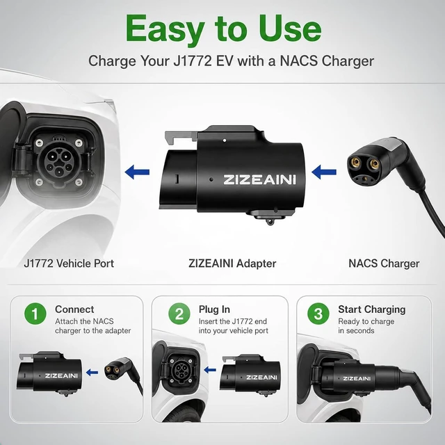 Alt view image 2 of 7 - Tesla to J1772 Charging Adapter for J1772 EV 48 Amp & 240V AC