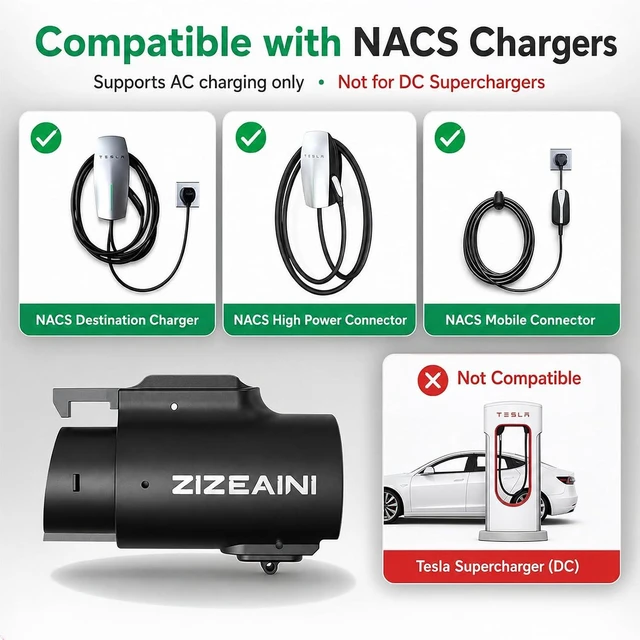 Alt view image 6 of 7 - Tesla to J1772 Charging Adapter for J1772 EV 48 Amp & 240V AC