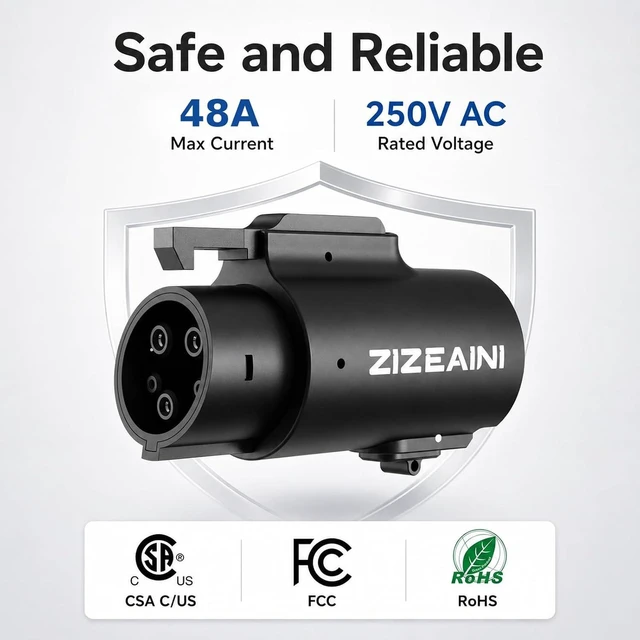 Alt view image 7 of 7 - Tesla to J1772 Charging Adapter for J1772 EV 48 Amp & 240V AC