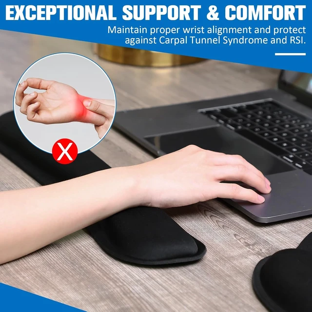 Alt view image 5 of 7 - 8 Pcs Ergonomic Mouse Pad and Keyboard with Wrist Support Set