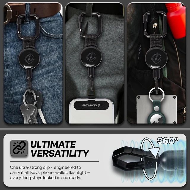 Alt view image 4 of 7 - Retractable Anti-Theft Phone Tether Lanyard Locking Carabiner