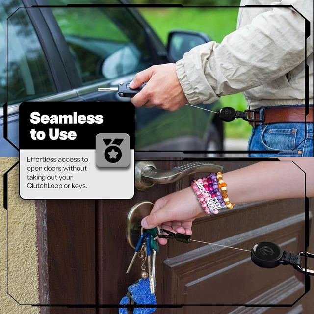 Alt view image 7 of 7 - Retractable Anti-Theft Phone Tether Lanyard Locking Carabiner