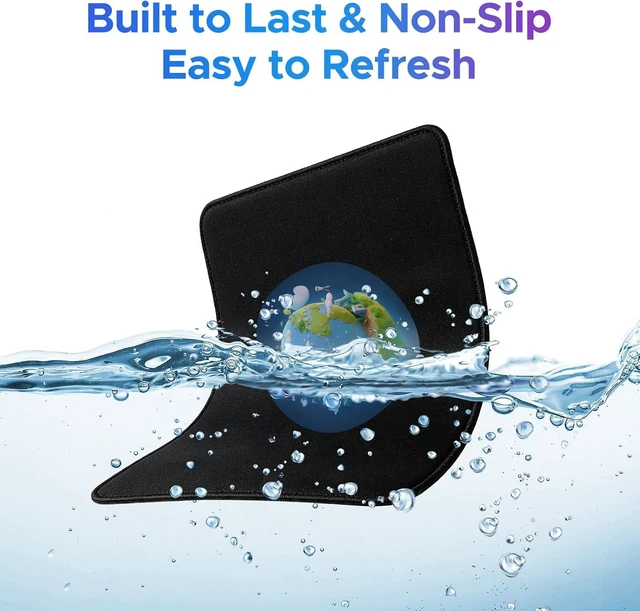 Alt view image 4 of 7 - Mouse Pad with Stitched Edge Non-Slip Rubber Base Comfortable Cloth Washable Mousepad for Gaming Computers Laptop Office Work Home 11.5 x 9 inch Black