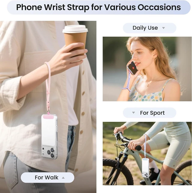 Alt view image 2 of 7 - 3 Pack Phone Wrist Strap 360°Rotating Phone Lanyard without Tangles