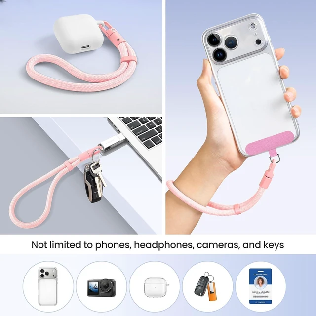 Alt view image 3 of 7 - 3 Pack Phone Wrist Strap 360°Rotating Phone Lanyard without Tangles