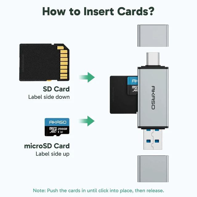 Alt view image 4 of 7 - SD/MicroSD Card Reader - USB 3.0 Type C to Micro SD Card Adapter
