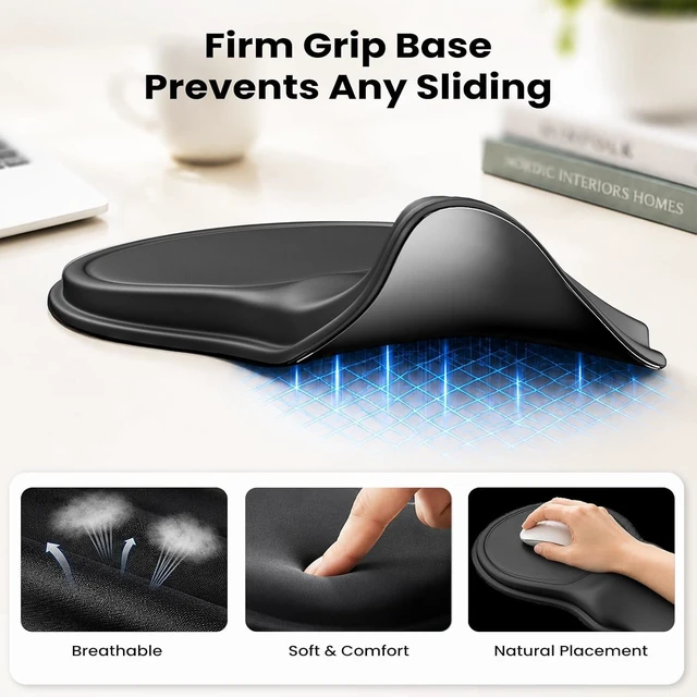 Alt view image 5 of 7 - Ergonomic Mouse Pad with Wrist Rest Extended Forearm Support