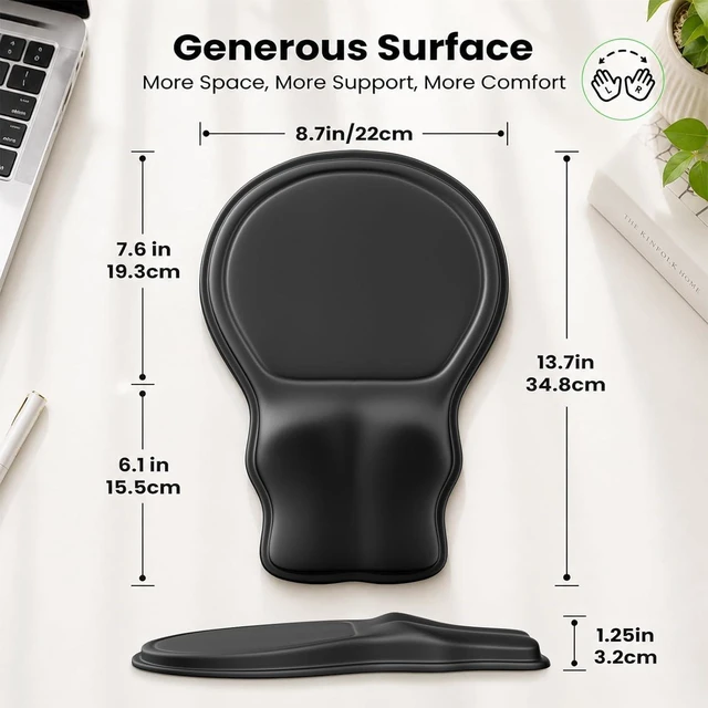 Alt view image 6 of 7 - Ergonomic Mouse Pad with Wrist Rest Extended Forearm Support