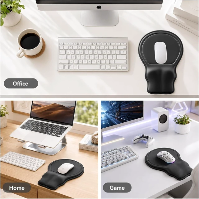 Alt view image 7 of 7 - Ergonomic Mouse Pad with Wrist Rest Extended Forearm Support