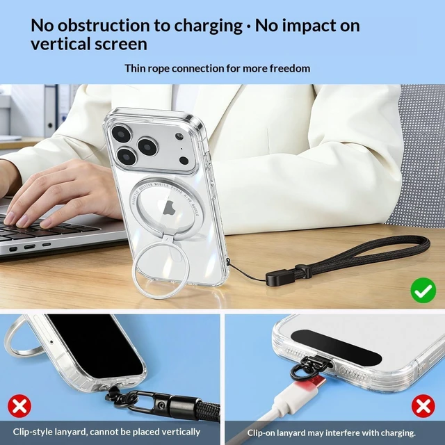 Alt view image 4 of 7 - 2 Pc Phone Wrist Strap Charm Anti-Lost Lanyard Hand Wristlet Finger Grip Strong Durable Adjustable for Women Men Universal for iPhone Camera Keychain USB Wallet ID Tag Black Beige