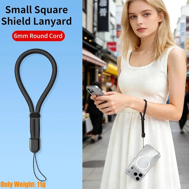 Alt view image 6 of 7 - 2 Pc Phone Wrist Strap Charm Anti-Lost Lanyard Hand Wristlet Finger Grip Strong Durable Adjustable for Women Men Universal for iPhone Camera Keychain USB Wallet ID Tag Black Beige