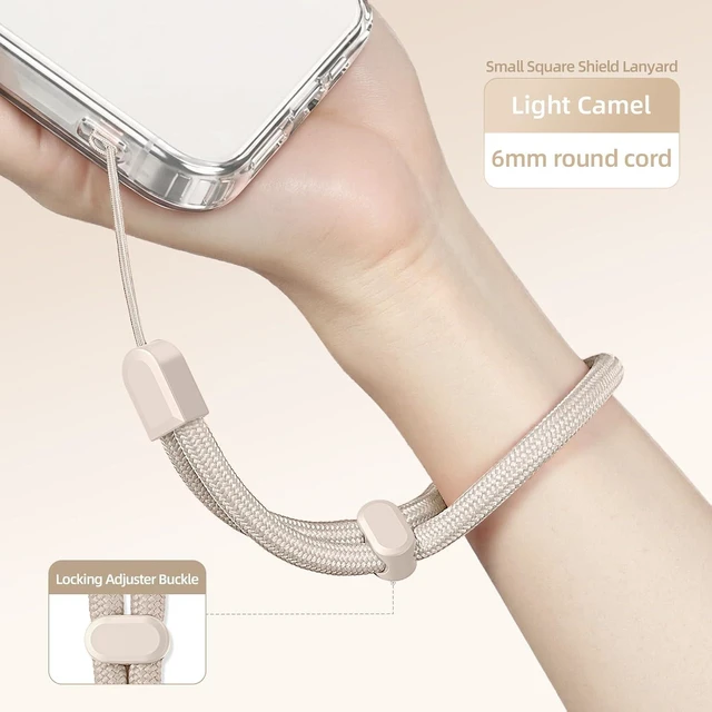 Alt view image 7 of 7 - 2 Pc Phone Wrist Strap Charm Anti-Lost Lanyard Hand Wristlet Finger Grip Strong Durable Adjustable for Women Men Universal for iPhone Camera Keychain USB Wallet ID Tag Black Beige