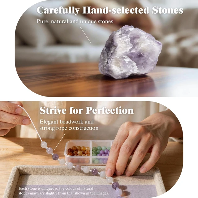 Alt view image 7 of 7 - Natural Stone Phone Charm Beaded Phone Wrist Strap with Tether Tab