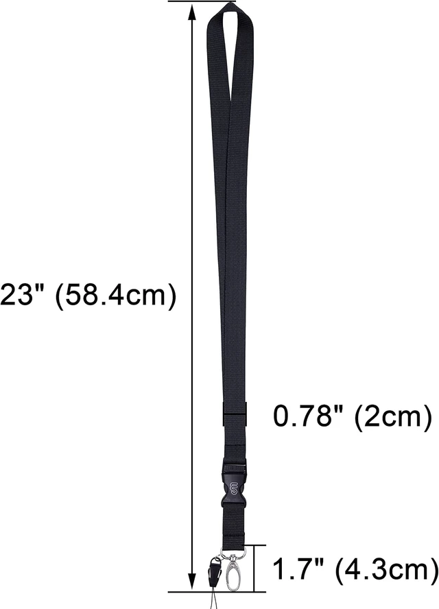 Alt view image 2 of 7 - Office Lanyard 5 Pack 23 inch Neck Strap Lanyards - Black