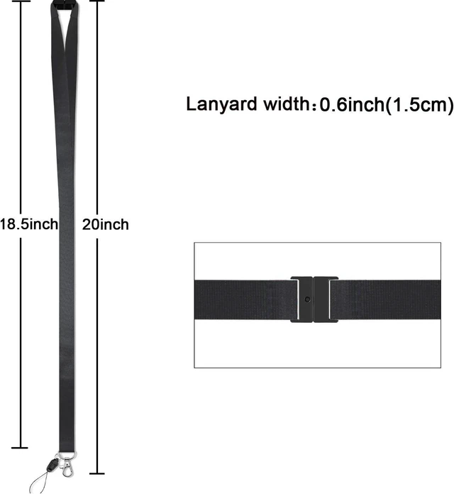 Alt view image 3 of 6 - Lanyards Safety Breakaway Black for ID Badges Holder Keys 5pcs