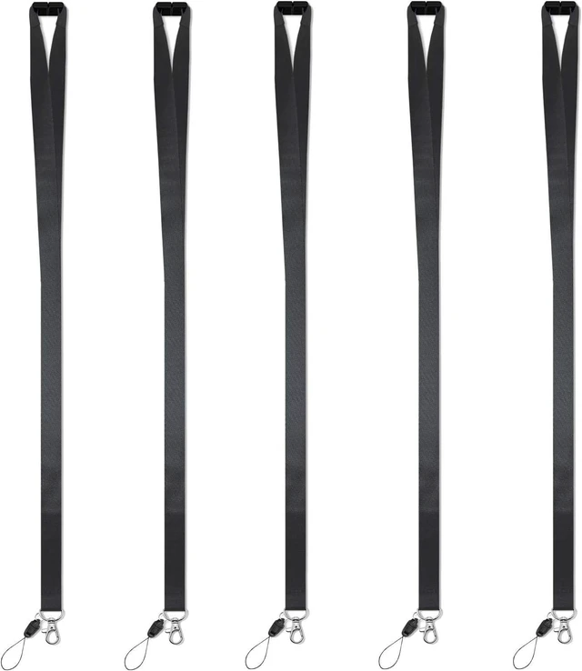 Alt view image 2 of 6 - Lanyards Safety Breakaway Black for ID Badges Holder Keys 5pcs