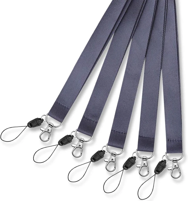 Alt view image 5 of 6 - Lanyards Safety Breakaway Black for ID Badges Holder Keys 5pcs