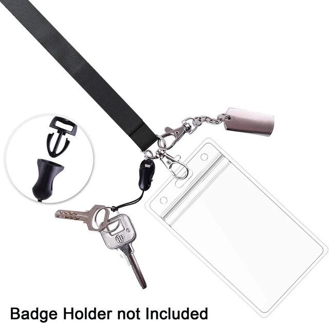 Alt view image 6 of 6 - Lanyards Safety Breakaway Black for ID Badges Holder Keys 5pcs
