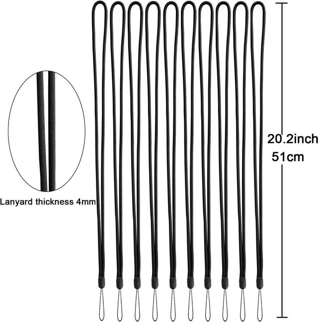 Alt view image 2 of 4 - 10Pack Lanyards Neck Office Straps Circular Straps(10 Black -Combination 2)