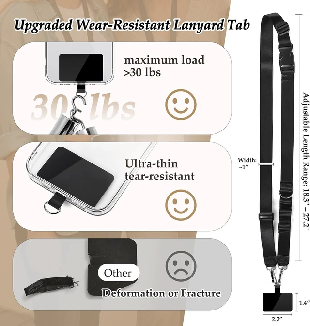 Alt view image 3 of 7 - Multifunctional Phone Lanyard Adjustable Anti-Theft Crossbody Phone Strap