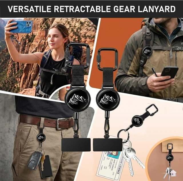 Alt view image 2 of 7 - 4 PCS Retractable Phone Lanyard Set Adjustable Anti-Theft - Anti-Lost Neck & Wrist Strap Tether for All Smartphones Suitable for All Scenarios Festival Travel Security