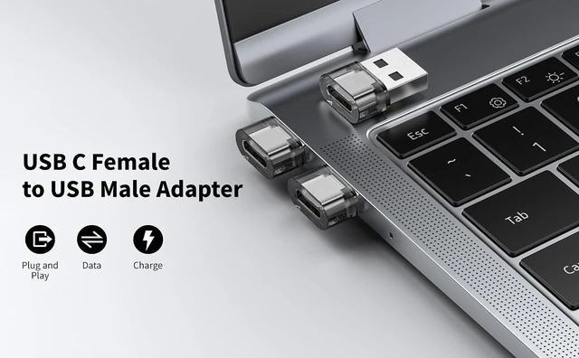 Alt view image 7 of 7 - 10 Pack USB to USB C Adapters Type C Female to USB A Male Charger and Date Connector for iPhone17/16/15 /iPad/Galaxy/ Watch/Pad Air/Laptop/Car/Charger/CarPlay/Wall Plug/Quest Link etc.