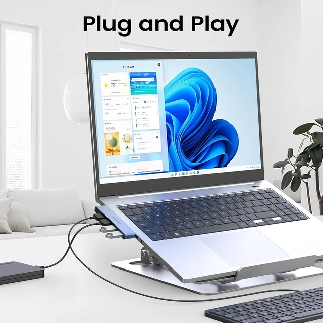 Alt view image 5 of 6 - USB 3.0 Hub for Laptop 4 Ports USB Splitter Ultra-Slim Data USB Hub
