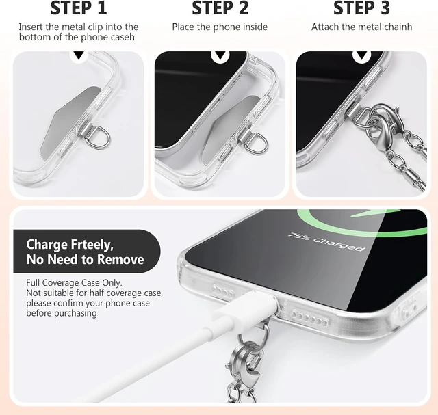 Alt view image 4 of 7 - Universal Metal Phone Wrist Strap/Crossbody Chain