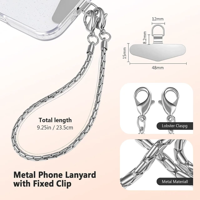 Alt view image 3 of 7 - Universal Metal Phone Wrist Strap/Crossbody Chain