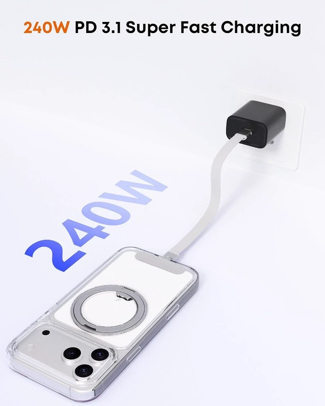 Alt view image 3 of 6 - Phone Wrist Strap & 240W USB-C Cable 2-in-1 Lanyard