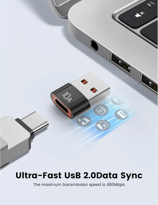 Alt view image 2 of 6 - 10 Pack 200W USB C to USB Adapter & C Male to USB3.1 Female Adapter