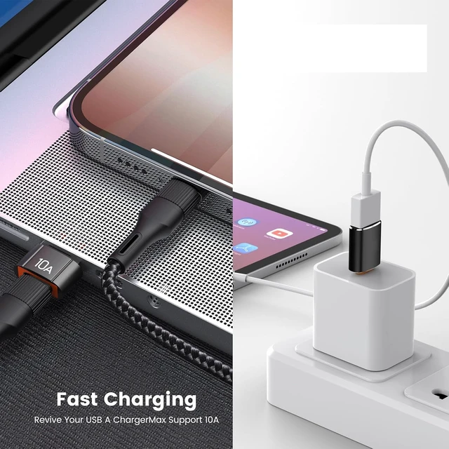 Alt view image 5 of 6 - 10 Pack 200W USB C to USB Adapter & C Male to USB3.1 Female Adapter