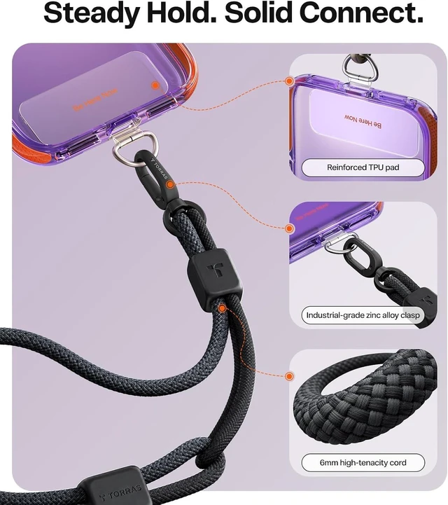 Alt view image 3 of 7 - Phone Lanyard Anti-Theft Phone Wrist Strap Ultra-Light Black