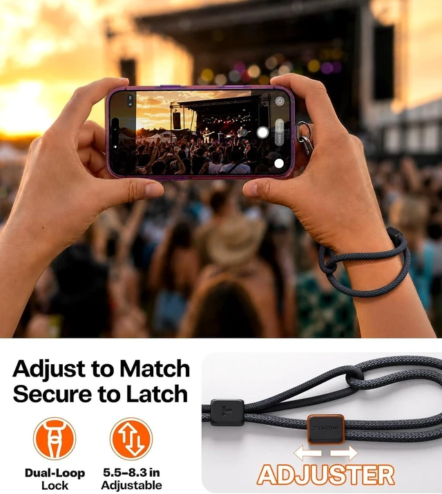 Alt view image 4 of 7 - Phone Lanyard Anti-Theft Phone Wrist Strap Ultra-Light Black