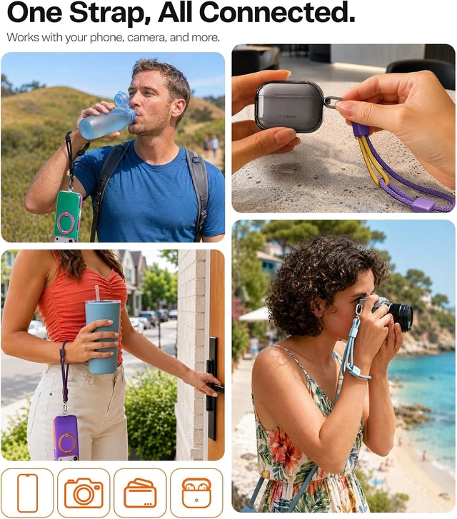 Alt view image 6 of 7 - Phone Lanyard Anti-Theft Phone Wrist Strap Ultra-Light Black