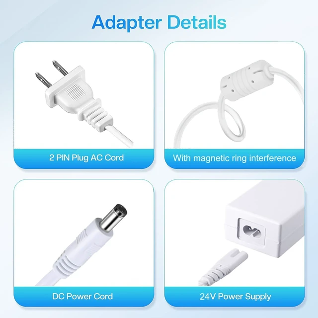 Alt view image 3 of 7 - 24V White Power Cord Compatible with Silhouette Cameo 5 4 3 2 1 SD Portrait Studio Electronic Cutting Tool Print Power Supply 24V AC Adapter Replacement for Silhouette Cameo 4 Charger